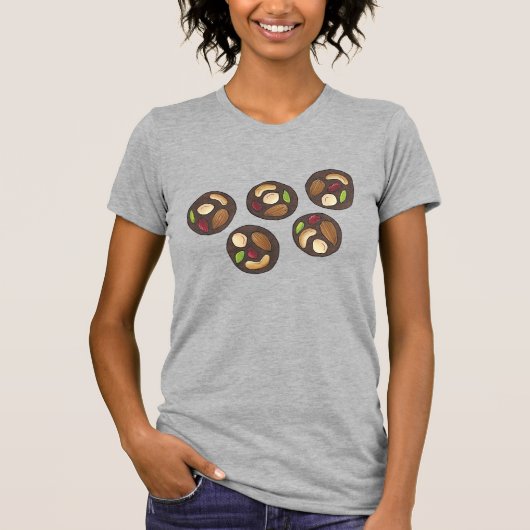 Mendiants Franse chocolade Chocolatier Chocoholic T-shirt (Voorkant)