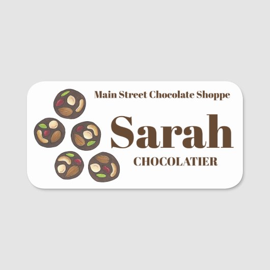 Mendiants Franse Chocolatier Chocolade Snoep Shop Naamplaatje (Voorkant)