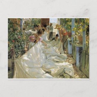 Mending the Sail - Joaquín Sorolla y Bastida Briefkaart