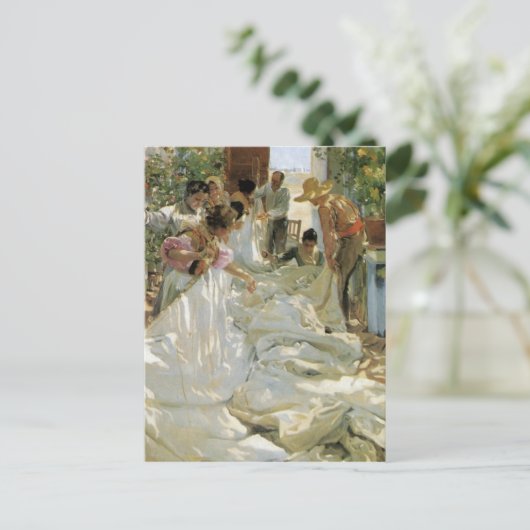 Mending the Sail - Joaquín Sorolla y Bastida Briefkaart (Staand voorkant)