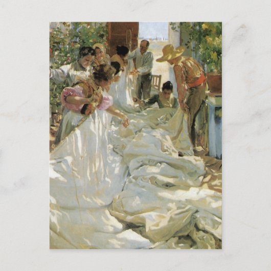 Mending the Sail - Joaquín Sorolla y Bastida Briefkaart (Voorkant)