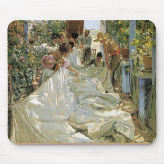 Mending the Sail - Joaquín Sorolla y Bastida Muismat (Voorkant)