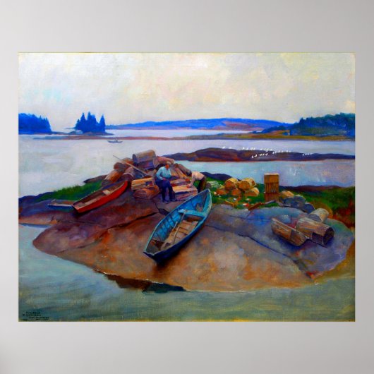 Mending Traps Martinsville Maine N.C. Wyeth 1934 Poster (Voorkant)