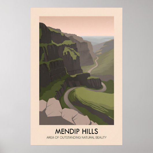 Mendip Hills AONB Reisposter Poster (Voorkant)