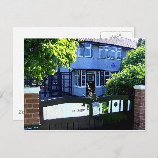Mendips. Kindertehuis van John lennon Briefkaart (Voorkant / Achterkant)