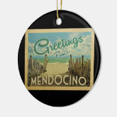 Mendocino Beach Vintage Travel Keramisch Ornament (Links)
