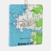 Mendocino CA 1960 Map Keramisch Ornament (Rechts)