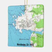 Mendocino CA 1960 Map Keramisch Ornament (Links)
