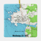 Mendocino CA 1960 Map Keramisch Ornament (Voorkant)