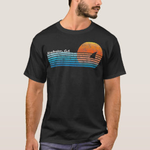  Mendocino CA Retro 80s Fin Sunset T-shirt