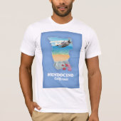Mendocino California-kaart T-shirt (Voorkant)