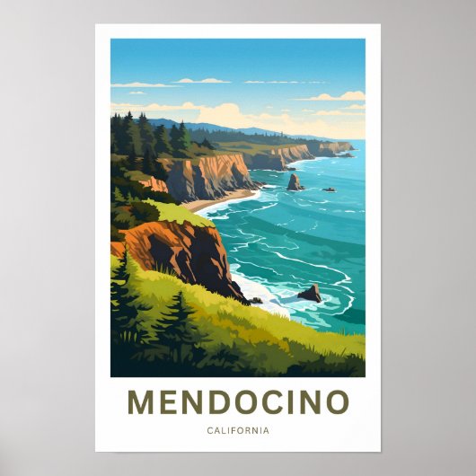 Mendocino California Reisprint Poster (Voorkant)