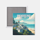 Mendocino California Reizen Magneet (Voorkant / Achterkant)