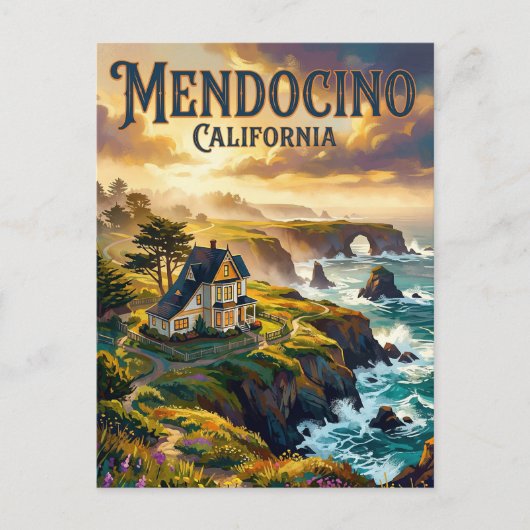 Mendocino Californië Briefkaart (Voorkant)