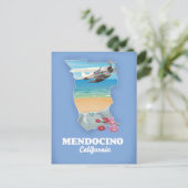 Mendocino Californië kaart (Staand voorkant)