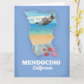 Mendocino Californië kaart (Gele Bloem)