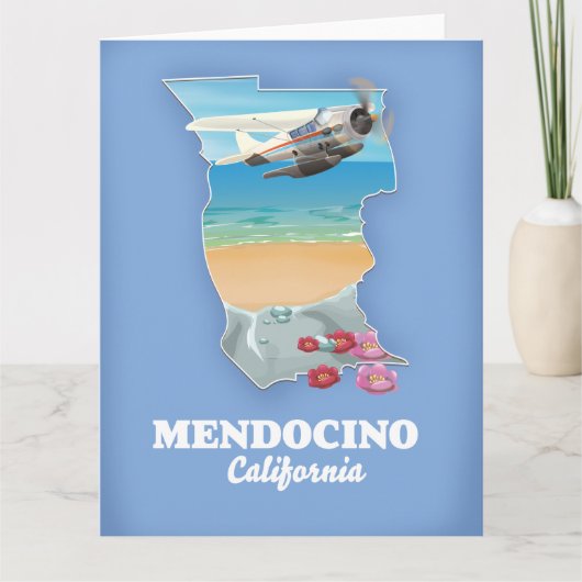 Mendocino Californië kaart (Voorkant)