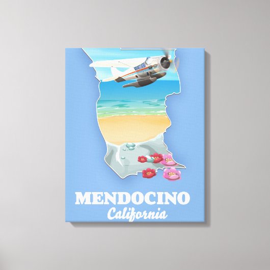 Mendocino Californië kaart Canvas Afdruk (Voorkant)