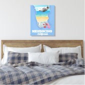 Mendocino Californië kaart Canvas Afdruk (Insitu (Slaapkamer))