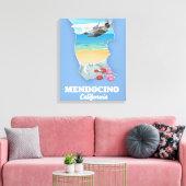 Mendocino Californië kaart Canvas Afdruk (Insitu (Woonkamer))