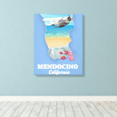 Mendocino Californië kaart Canvas Afdruk (Insitu (Houten vloer))