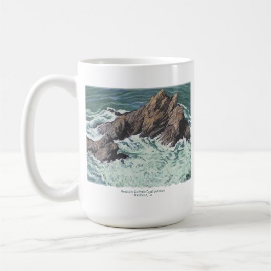 Mendocino Californische kust zeegezicht; Koffiemok (Links)