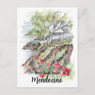 Mendocino Californische kustlijn prieel bloemen Briefkaart