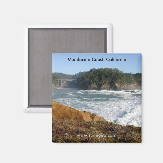 Mendocino Coast, Californië Magneet (Voorkant / Achterkant)