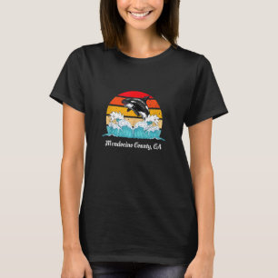 Mendocino County CA Distress Orca Killer T-shirt