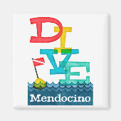 Mendocino Dive - Colorful Scuba Magneet (Voorkant)