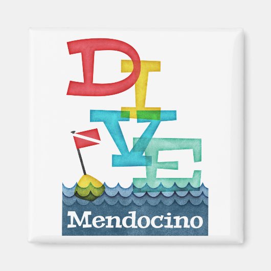 Mendocino Dive - Colorful Scuba Magneet (Voorkant)