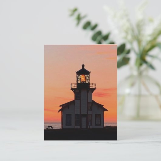 MENDOCINO Lighthouse Point Cabrillo Sunset Briefkaart (Staand voorkant)