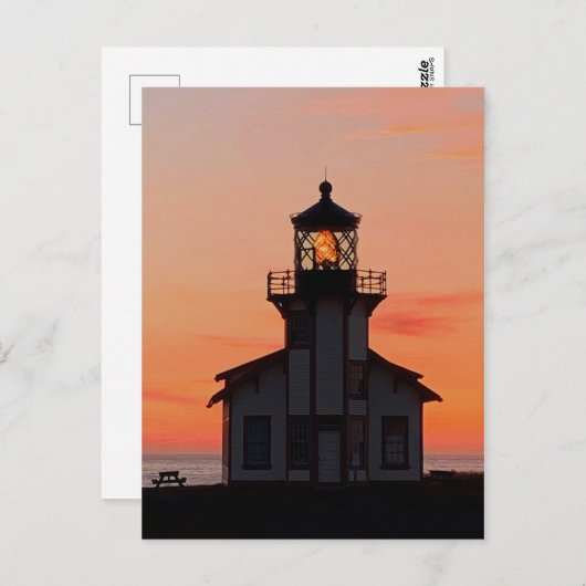MENDOCINO Lighthouse Point Cabrillo Sunset Briefkaart (Voorkant / Achterkant)