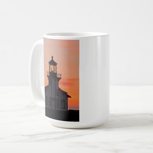 Mendocino Lighthouse Sunset Koffiemok (Voorkant links)