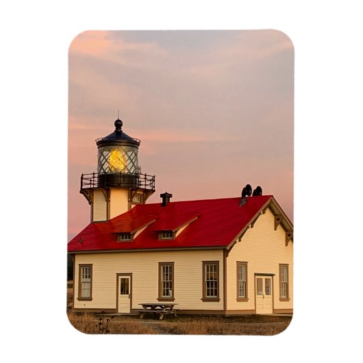 Mendocino Lighthouse Sunset Magneet (Verticaal)