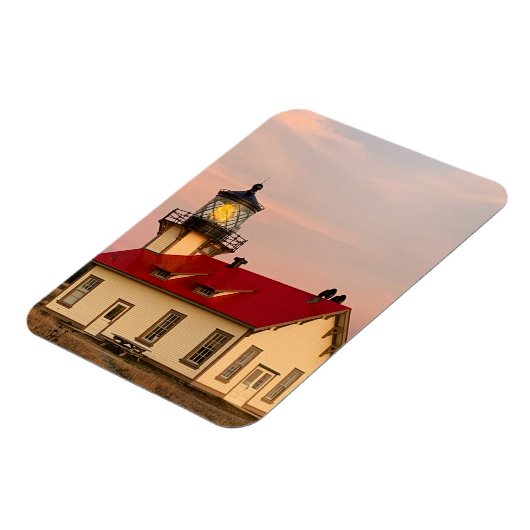 Mendocino Lighthouse Sunset Magneet (Linkerzijde)