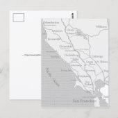 Mendocino naar San Francisco Kaart Ansichtkaart (Voorkant / Achterkant)