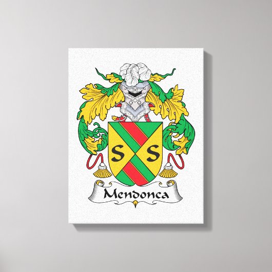 Mendonca Family Crest Canvas Afdruk (Voorkant)