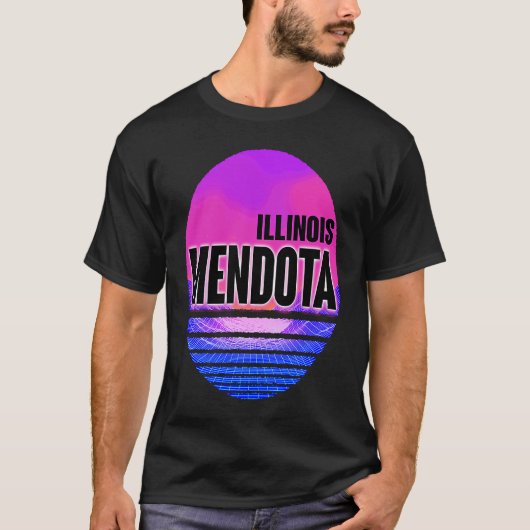 Mendota Vaporwave Illinois T-shirt (Voorkant)