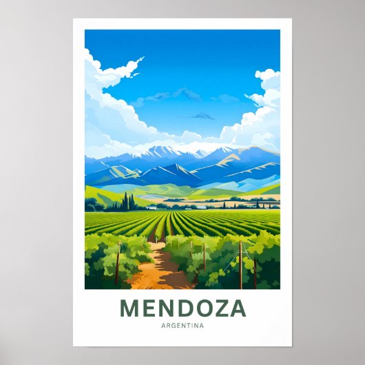 Mendoza Argentinië Reisprint Poster (Voorkant)