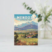 Mendoza Argentinië Reizen Kunst Vintage Briefkaart (Staand voorkant)