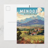 Mendoza Argentinië Reizen Kunst Vintage Briefkaart (Voorkant / Achterkant)