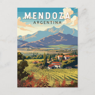 Mendoza Argentinië Reizen Kunst Vintage Briefkaart