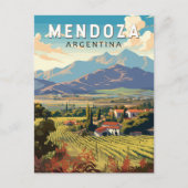 Mendoza Argentinië Reizen Kunst Vintage Briefkaart (Voorkant)