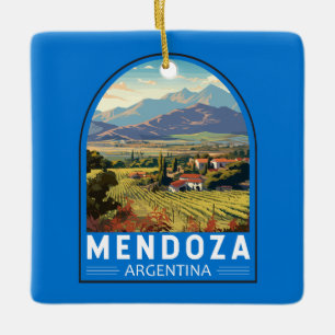 Mendoza Argentinië Reizen Kunst Vintage Keramisch Ornament