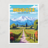 Mendoza Argentinië vintage reisillustratie Briefkaart (Voorkant)