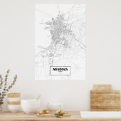 Mendoza, Argentinië (zwart op wit) Poster (Keuken)
