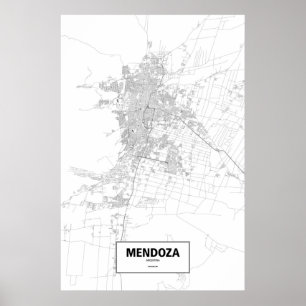 Mendoza, Argentinië (zwart op wit) Poster