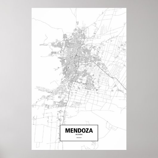 Mendoza, Argentinië (zwart op wit) Poster (Voorkant)