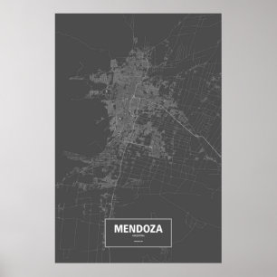 Mendoza, Argentinië (zwart wit) Poster